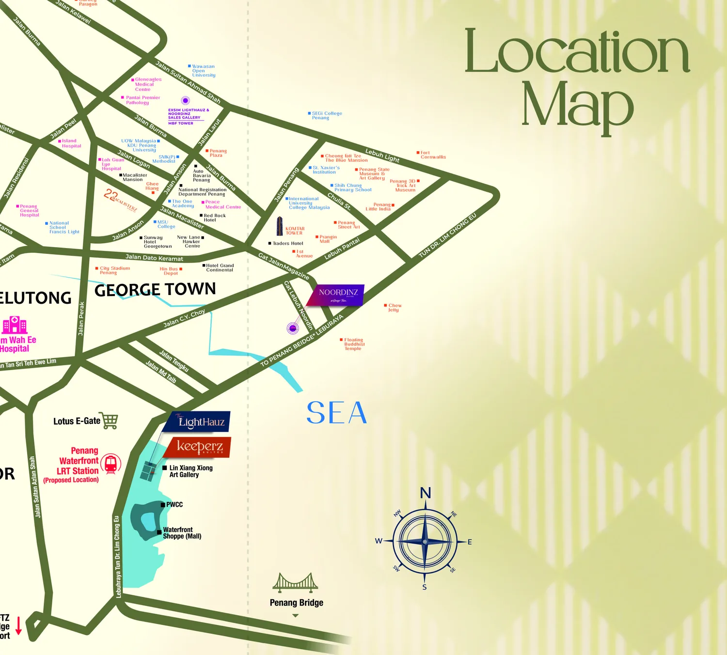 Keeperz Suites location map, Gelugor waterfront Penang